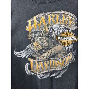 Harley Davidson 2XL Wild Hog‎ Graphic T-Shirt Mendocino County 100% Cotton